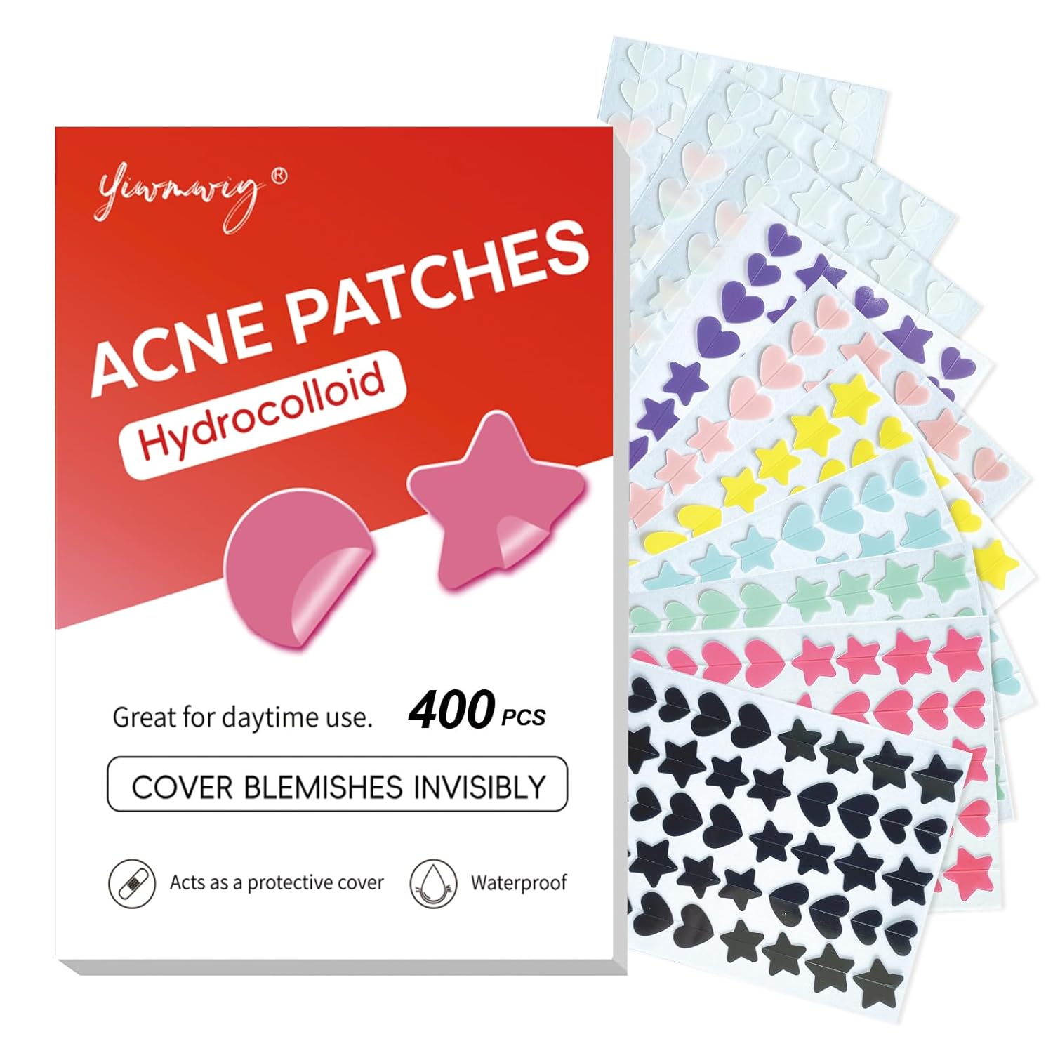 Star Pimple Patches for Face (400 Counts) Festival Beauty Party, Hydrocolloid Cute Acne Patches Cover Zits Blemishes, Zit Patches Spot Stickers Acid Tea Tree Oil,Zit Patches Pads for Skin Care
